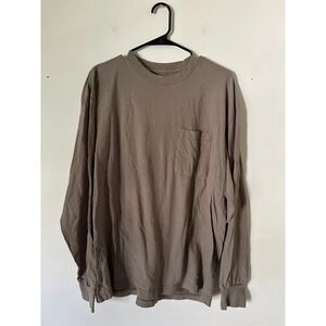 Abercrombie & Fitch‎ Mens Soft Essentials Oversized Long Sleeve Pocket Brown M